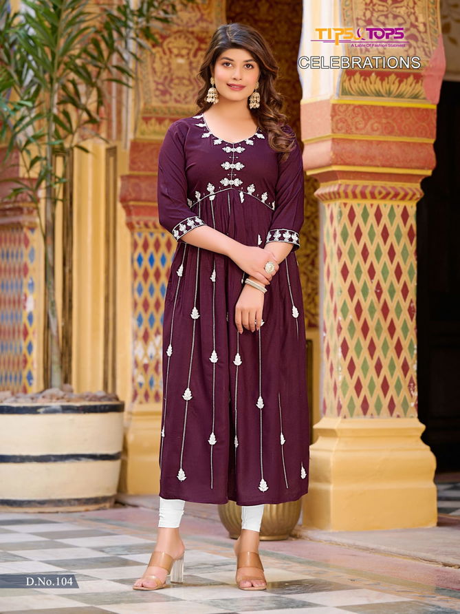 Celebrations Tips And Tops Designer Kurtis Catalog